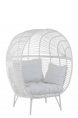 NEST CHAIR WHITE PLASTIC METAL FRAME    - CHAIRS, STOOLS